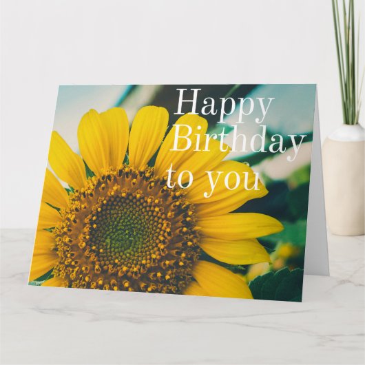 Carte d'Anniversaire Tournesol (Devant)
