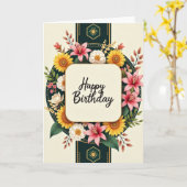Carte d'anniversaire Tournesol Doré (Fleur jaune)