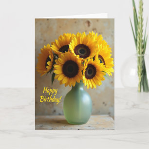 Carte d'anniversaire Tournesol Ensoleillé