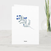 Carte d'anniversaire Tournesol et Fleurs Bleues (Dos)