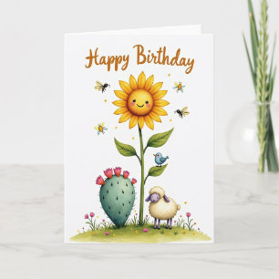 Carte d'anniversaire Tournesol Sourire
