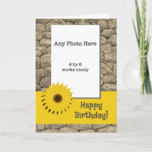 Carte d'anniversaire Tournesol sur Pierre