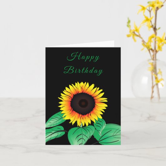Carte d'anniversaire Tournesol Vos couleurs et tex (Fleur jaune)