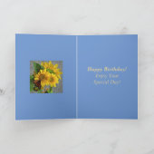 Carte d'anniversaire Tournesols et Papillon pour N (Intérieur)