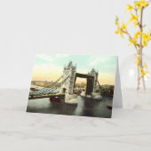 Carte d'anniversaire, Tower Bridge, Londres (Fleur jaune)