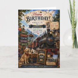 Carte d'anniversaire Train à Vapeur | Chemin de fe