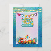 Carte d'anniversaire Train avec des Animaux Mignon (Dos)