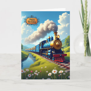 Carte d'anniversaire Train jubilatoire