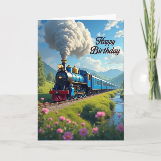 Carte d'anniversaire Train Vintage (Devant)
