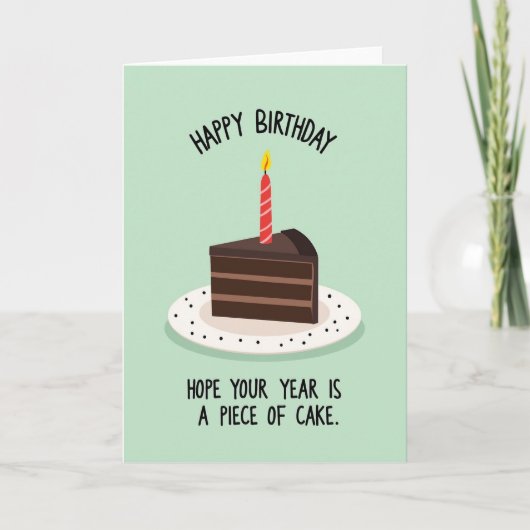 Carte d'anniversaire tranche de chocolat (Devant)