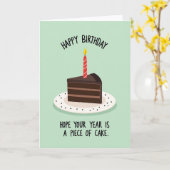 Carte d'anniversaire tranche de chocolat (Fleur jaune)