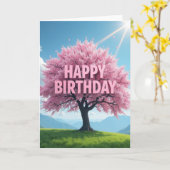 Carte d'anniversaire Tree Bloom (Fleur jaune)
