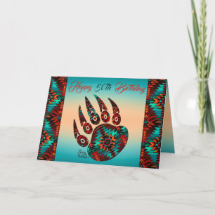 Carte d'anniversaire Tribal Bear Paw