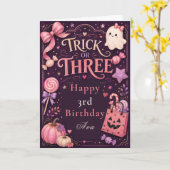 Carte d'anniversaire Trick or Three (Fleur jaune)