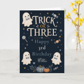 Carte d'anniversaire Trick or Three (Fleur jaune)