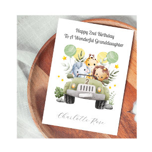 Carte d'anniversaire Trio Safari pour 2 ans