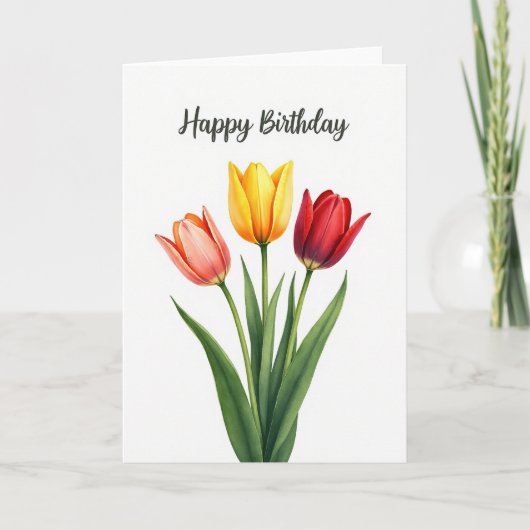 Carte d'anniversaire Triple Bloom (Devant)