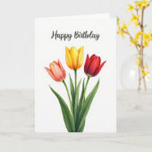 Carte d'anniversaire Triple Bloom (Fleur jaune)