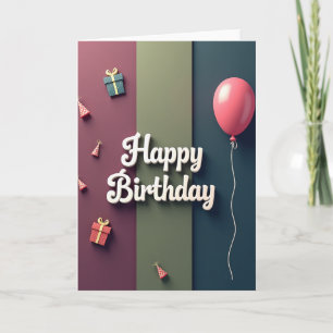 Carte d'anniversaire trois tons