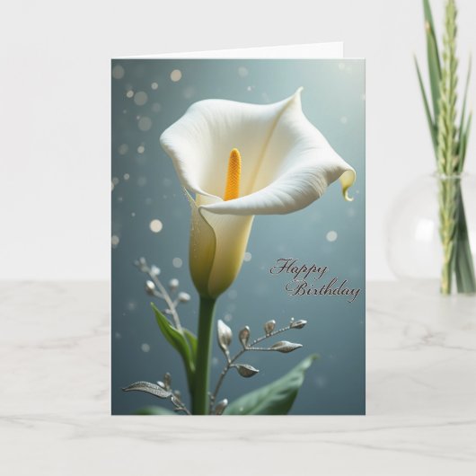 Carte d'anniversaire Trompette Blanche (Devant)