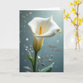 Carte d'anniversaire Trompette Blanche (Fleur jaune)