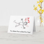 Carte d'anniversaire : Trop de plaisir est mauvais (Fleur jaune)