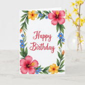 Carte d'anniversaire Tropical Bloom (Fleur jaune)