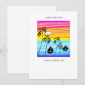 Carte d'anniversaire Tropical Sunset (Devant / Derrière)