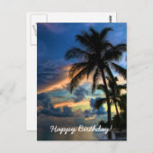 Carte d'anniversaire Tropical Sunset Paradise (Devant / Derrière)