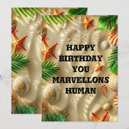 Carte d'anniversaire tropicale (Devant / Derrière)