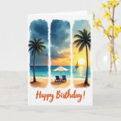 Carte d'anniversaire tropicale (Fleur jaune)