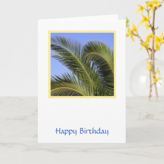 Carte d'anniversaire tropicale (Fleur jaune)