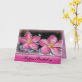Carte d'anniversaire tropicale (Fleur jaune)