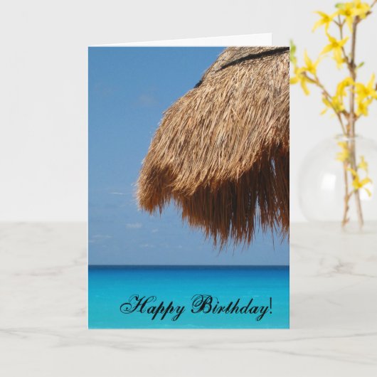 Carte d'anniversaire tropicale (Fleur jaune)