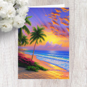 Carte d'anniversaire Tropicale Coucher de Soleil