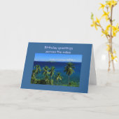 Carte d'anniversaire tropicale d'île (Fleur jaune)