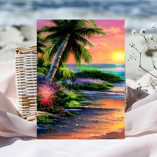 Carte d'anniversaire tropicale Fleur