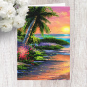 Carte d'anniversaire tropicale Fleur