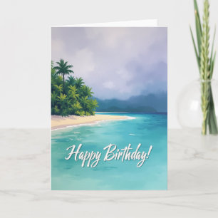 Carte d'anniversaire tropicale paisible