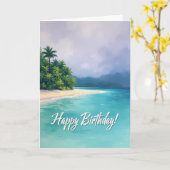 Carte d'anniversaire tropicale paisible (Fleur jaune)