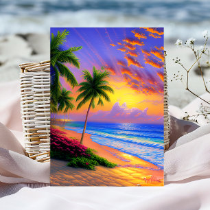 Carte d'anniversaire tropicale personnalisée au co