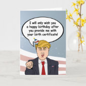 Carte d'anniversaire Trump - Donnez-moi votre nais (Fleur jaune)