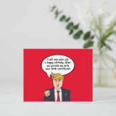 Carte d'anniversaire Trump - Donnez-moi votre nais (Debout devant)