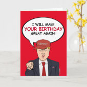 Carte d'anniversaire Trump - Je ferai votre annive (Fleur jaune)