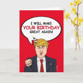 Carte d'anniversaire Trump - Je ferai votre annive (Fleur jaune)