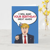 Carte d'anniversaire Trump - Je ferai votre annive (Fleur jaune)