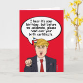 Carte d'anniversaire Trump - Remettez votre certif (Fleur jaune)