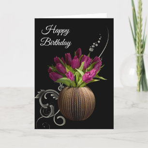 Carte d'anniversaire - Tulipes