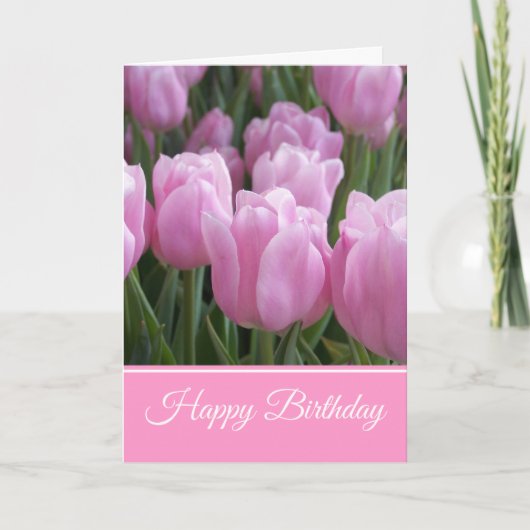 Carte d'anniversaire Tulipes roses (Devant)