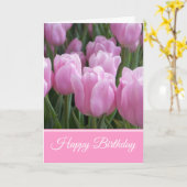 Carte d'anniversaire Tulipes roses (Fleur jaune)